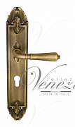Дверная ручка Venezia "VIGNOLE" CYL на планке PL90 матовая бронза