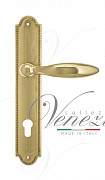 Дверная ручка Venezia "MAGGIORE" CYL на планке PL98 полированная латунь