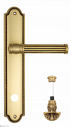 Дверная ручка Venezia "IMPERO" WC-4 на планке PL98 французcкое золото + коричневый