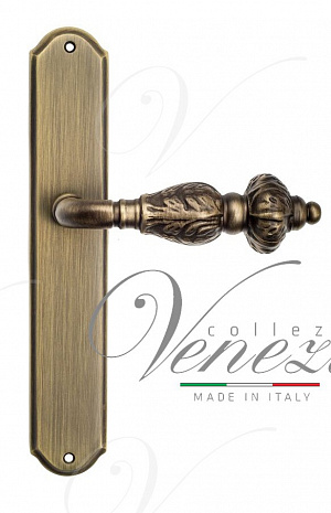 Дверная ручка Venezia "LUCRECIA" 2xна планке PL02 матовая бронза