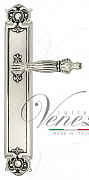Дверная ручка Venezia "OLIMPO" на планке PL97 натуральное серебро + черный