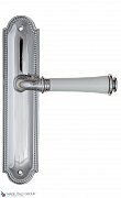 Дверная ручка на планке Fratelli Cattini "GRACIA CERAMICA BIANCO" PL248-CR полированный хром