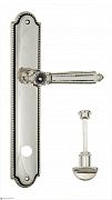 Дверная ручка Venezia "CASTELLO" WC-2 на планке PL98 натуральное серебро + черный