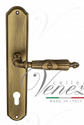 Дверная ручка Venezia "ANNETA" CYL на планке PL02  матовая бронза