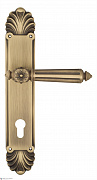 Дверная ручка Venezia "CASTELLO" CYL на планке PL87 матовая бронза