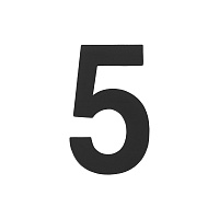 Цифра "5" самоклеящаяся SS304 (50х30) (FUARO) BL черный