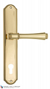 Дверная ручка Venezia "CALLISTO" CYL на планке PL02 полированная латунь