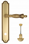 Дверная ручка Venezia "OLIMPO" WC-2 на планке PL98 французское золото + коричневый