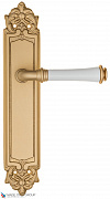 Дверная ручка на планке Fratelli Cattini "GRACIA CERAMICA BIANCO" PL96-BS матовая латунь
