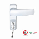 Внешняя нажимная ручка DL PD900FR/H1, черная, с цилиндром. Для противопожарных дверей. Толщина двери до 105мм.