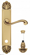 Дверная ручка Venezia "VIVALDI" WC-4 на планке PL87 французское золото + коричневый