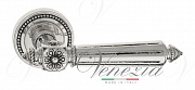 Дверная ручка Venezia "CASTELLO" D3 натуральное серебро + черный