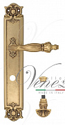 Дверная ручка Venezia "OLIMPO" WC-4 на планке PL97 французское золото + коричневый