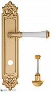 Дверная ручка на планке Fratelli Cattini "GRACIA CERAMICA BIANCO" WC-2 PL96-BS матовая латунь