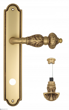 Дверная ручка Venezia "LUCRECIA" WC-4 на планке PL98 французское золото + коричневый