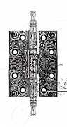 Дверная петля универсальная латунная с узором Venezia CRS011 102x76x4 полированный хром + черный