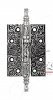 Дверная петля универсальная латунная с узором Venezia CRS011 102x76x4 полированный хром + черный