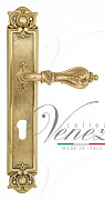 Дверная ручка Venezia "FLORENCE" CYL на планке PL97 полированная латунь