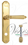 Дверная ручка Venezia "CASTELLO" WC-2 на планке PL02 полированная латунь