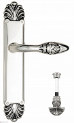 Дверная ручка Venezia "CASANOVA" WC-4 на планке PL87 натуральное серебро + черный