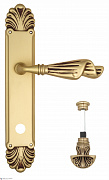 Дверная ручка Venezia "OPERA" WC-4 на планке PL87 французское золото + коричневый