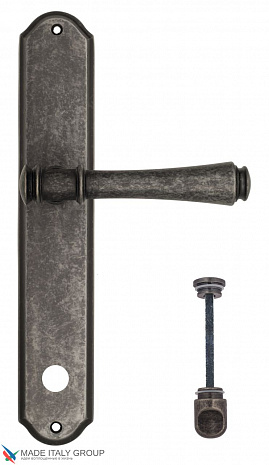 Дверная ручка Venezia "CALLISTO" WC-2 на планке PL02 античное серебро