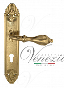 Дверная ручка Venezia "ANAFESTO" CYL на планке PL90 полированная латунь