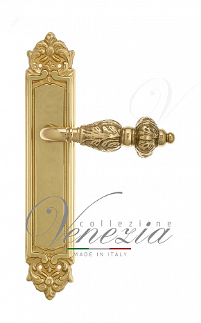 Дверная ручка Venezia "LUCRECIA" на планке PL96 полированная латунь