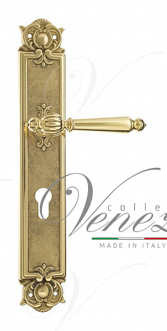 Дверная ручка Venezia "PELLESTRINA" CYL на планке PL97 полированная латунь