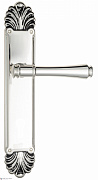 Дверная ручка Venezia "CALLISTO" CYL на планке PL87 натуральное серебро + черный