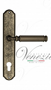 Дверная ручка Venezia "MOSCA" CYL на планке PL02 античное серебро