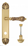Дверная ручка Venezia "MONTE CRISTO" WC-2 на планке PL87 французское золото + коричневый