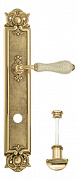 Дверная ручка Venezia "COLOSSEO" белая керамика паутинка WC-2 на планке PL97 полированная латунь