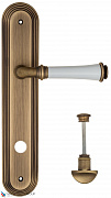 Дверная ручка на планке Fratelli Cattini "GRACIA CERAMICA BIANCO" WC-2 PL288-BY матовая бронза