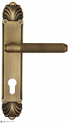 Дверная ручка Venezia "EXA ZIG" CYL на планке PL87 матовая бронза