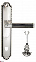 Дверная ручка Venezia "IMPERO" WC-4 на планке PL98 натуральное серебро + черный