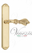 Дверная ручка Venezia "FLORENCE" на планке PL02 полированная латунь