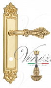 Дверная ручка Venezia "FLORENCE" WC-4 на планке PL96 полированная латунь