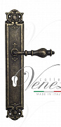 Дверная ручка Venezia "GIFESTION" CYL на планке PL97 античная бронза