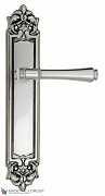 Дверная ручка Venezia "CALLISTO" на планке PL96 натуральное серебро + черный