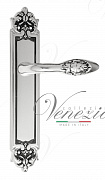 Дверная ручка Venezia "CASANOVA" на планке PL96 натуральное серебро + черный