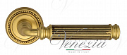 Дверная ручка Venezia "MOSCA" D3 французское золото + коричневый