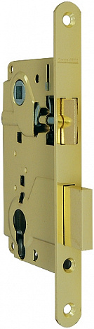 LH 25-50 GP BOX Замок межкомнатный под цилиндровый механизм 1ригель+защёлка (золото) с ответной планкой