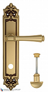 Дверная ручка Venezia "CALLISTO" WC-2 на планке PL96 французское золото + коричневый