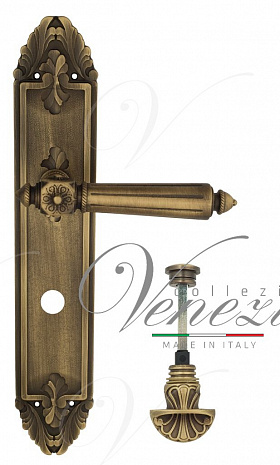 Дверная ручка Venezia "CASTELLO" WC-4 на планке PL90 матовая бронза