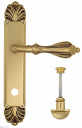 Дверная ручка Venezia "ANAFESTO" WC-2 на планке PL87 французское золото + коричневый