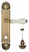 Дверная ручка Venezia "COLOSSEO" белая керамика паутинка WC-4 на планке PL87 матовая бронза