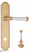 Дверная ручка на планке Fratelli Cattini "GRACIA CERAMICA BIANCO" WC-2 PL257-BS матовая латунь