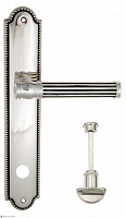 Дверная ручка Venezia "IMPERO" WC-2 на планке PL98 натуральное серебро + черный