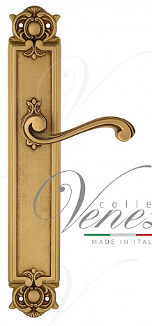 Дверная ручка Venezia "VIVALDI" на планке PL97 французское золото + коричневый